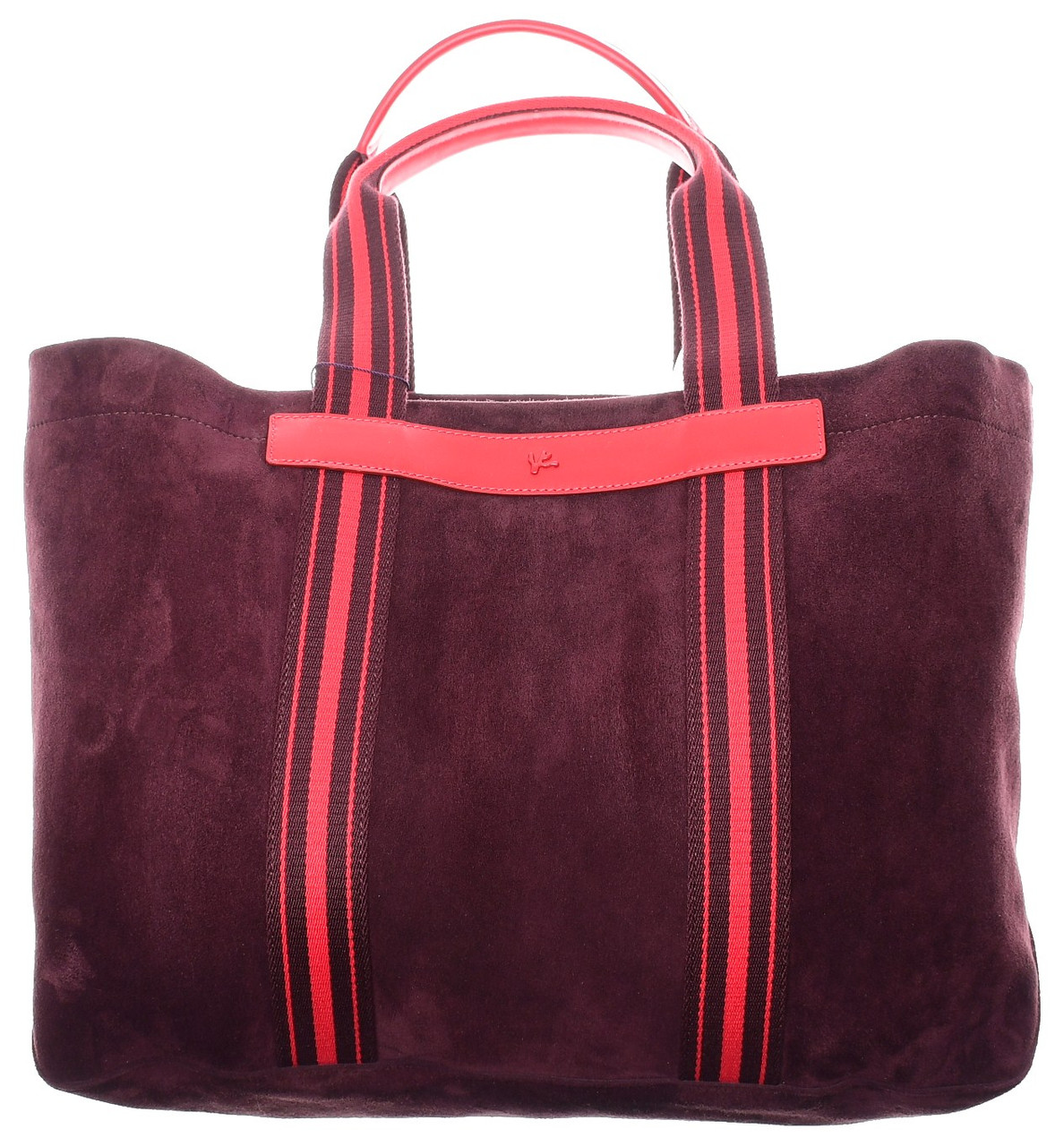 purple leather tote