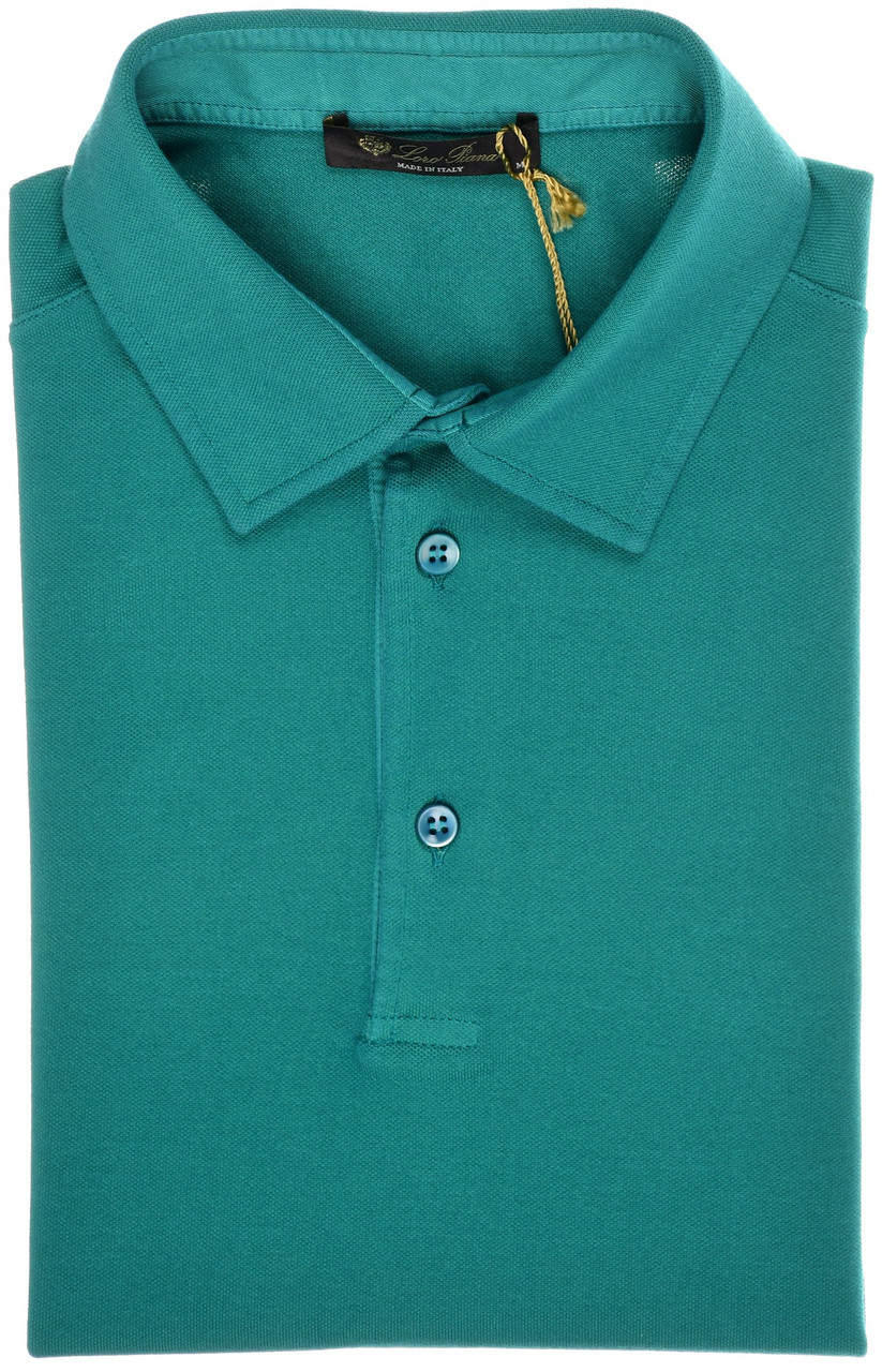 Loro Piana Polo Shirt Cotton Size XLarge Green Solid