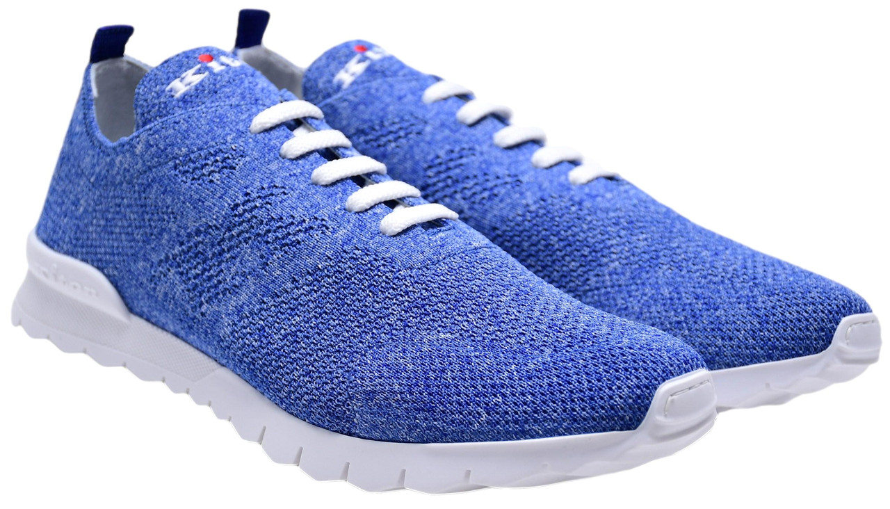 KITON 'Running’ sneakers Blue Kiton - Navy Blue & Red Knit Low Top Sneaker | Mitchell Stores