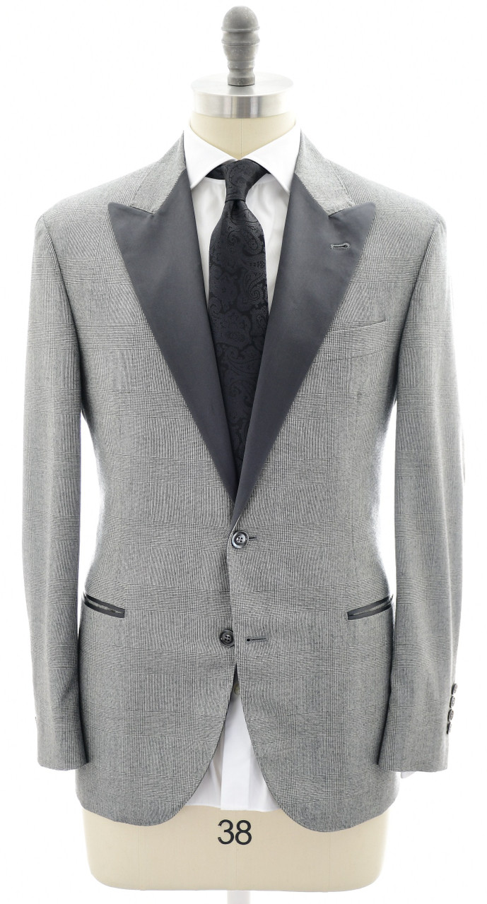 Brunello Cucinelli Tuxedo Suit Gray Plaid