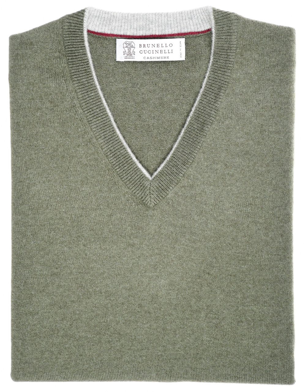 Brunello Cucinelli Sweater Cashmere V-Neck Green
