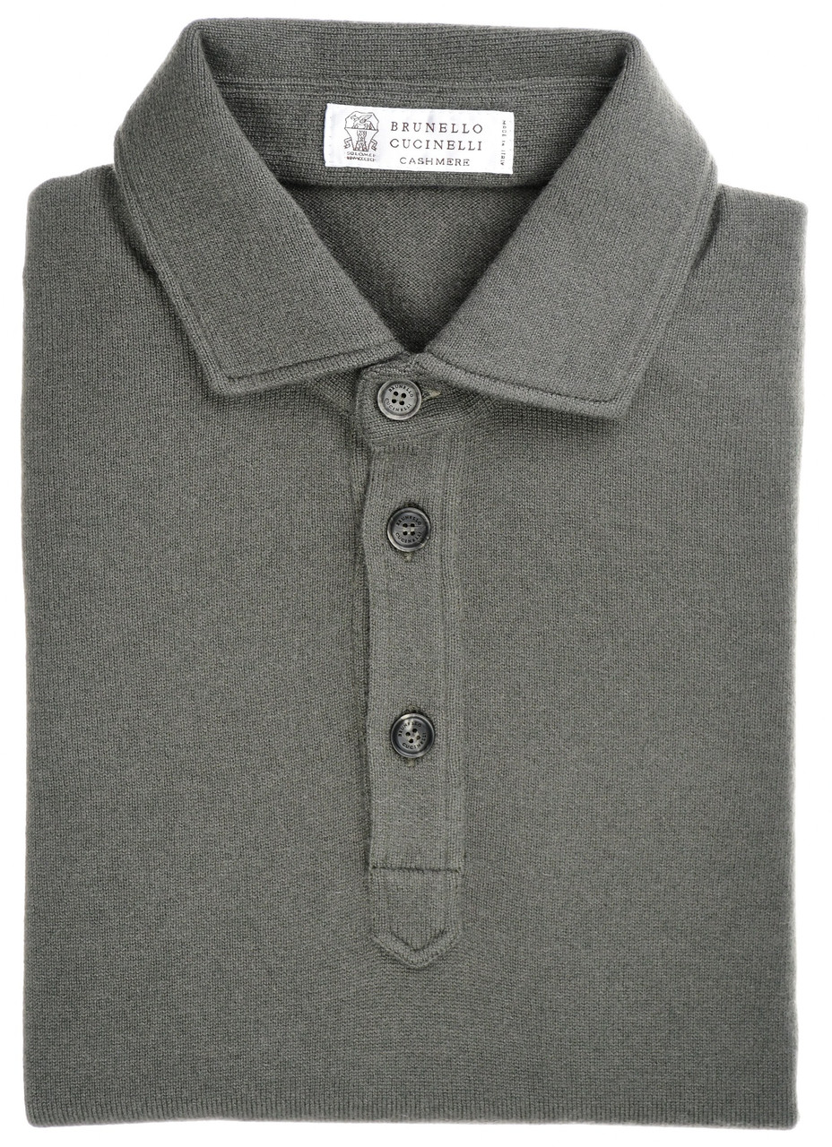 【送料&関税込】Brunello Cucinelli Collared Sweater Brunello Cucinelli Sweater Polo Green