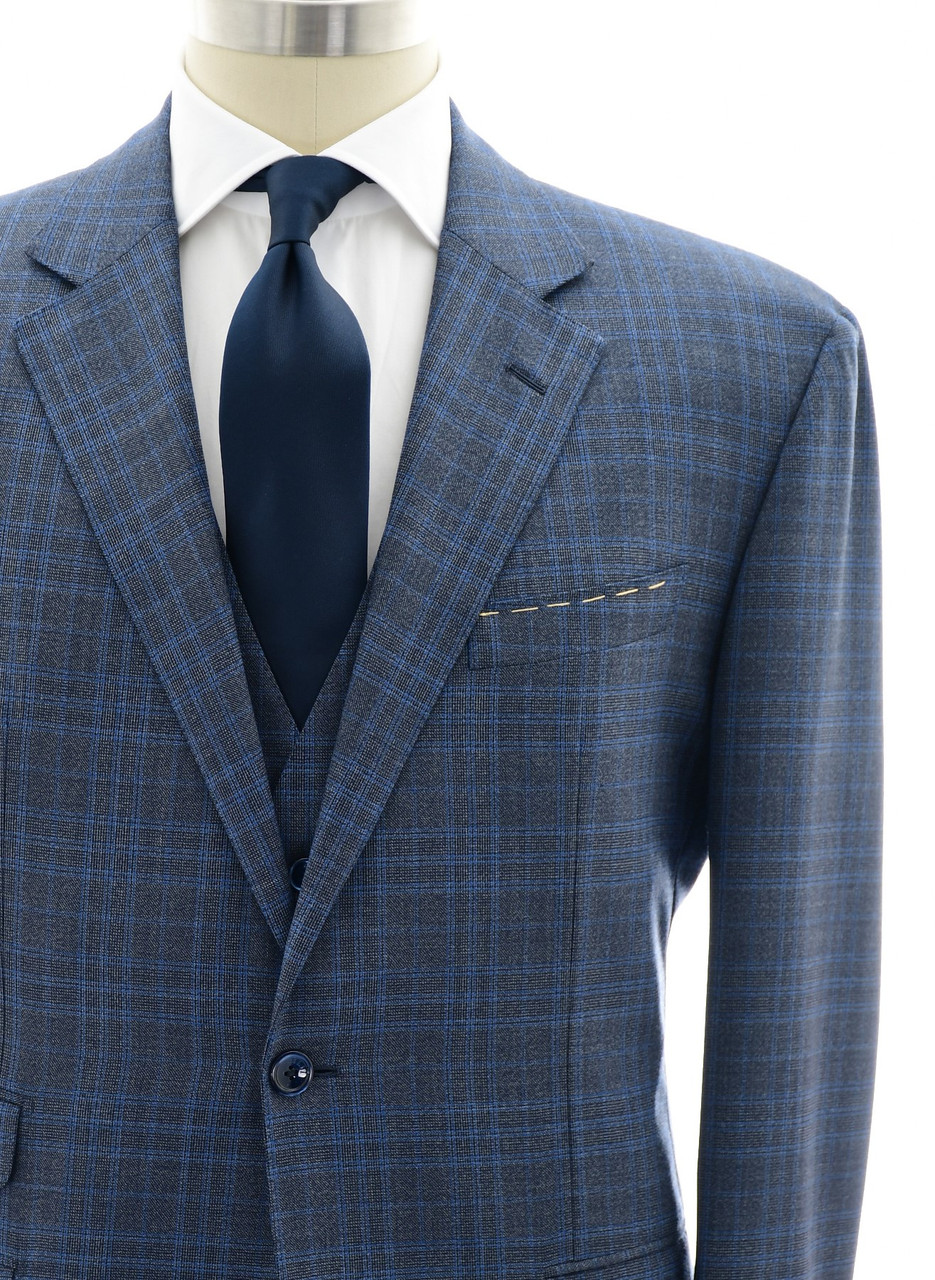 Zilli Suit 3-Piece Gray Plaid