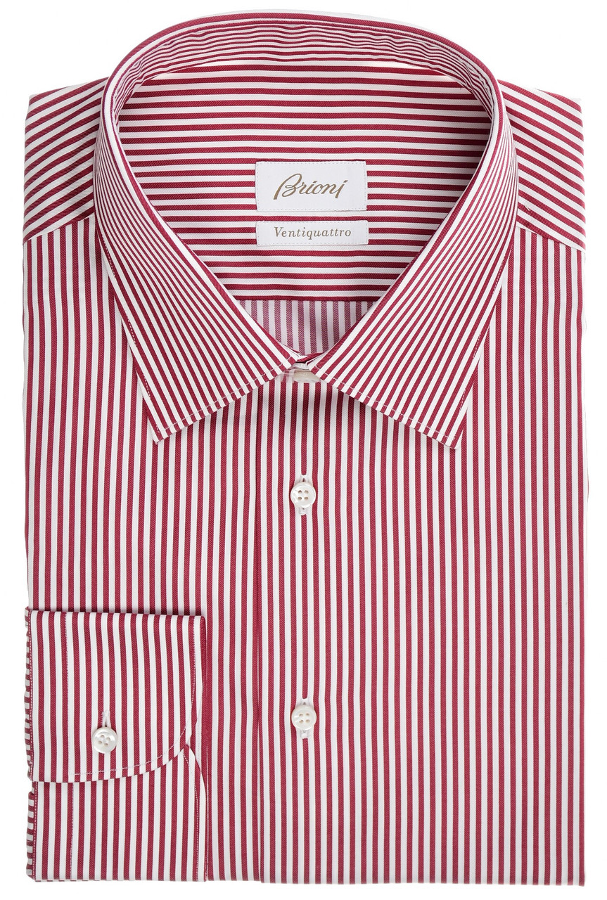 Brioniブリオーニ BRUNICO ストライプシャツ39 定価8.6万 メンズ 