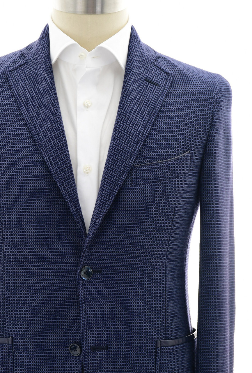 Zilli Sport Coat Purple Check Knit