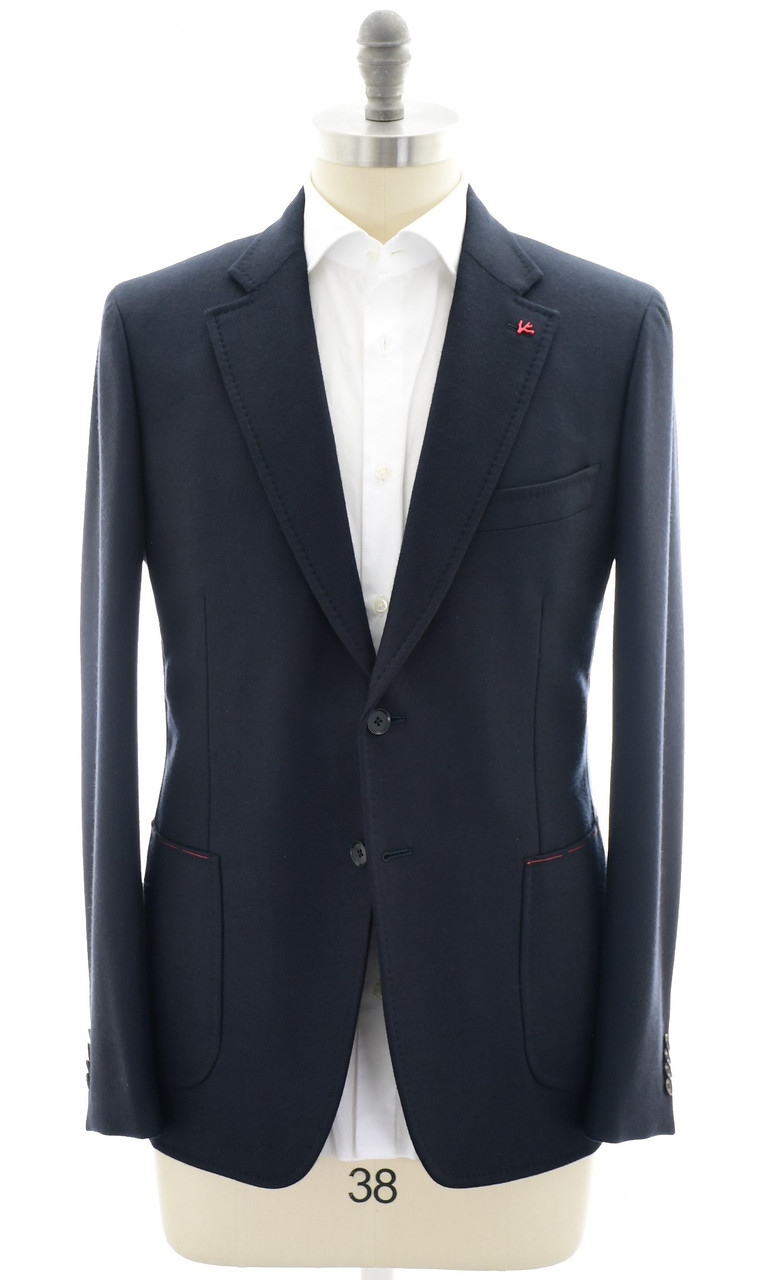 【極美品】ISAIA CORTINA JACKET size.46 Isaia Sport Coat Jacket 'Cortina' Wool Dark Blue