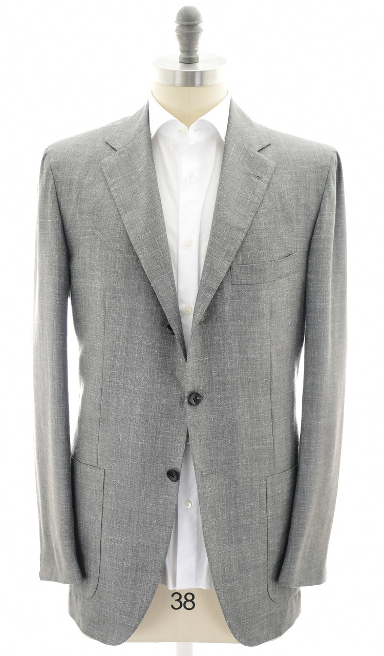 Kiton striped silk blazer - Blue