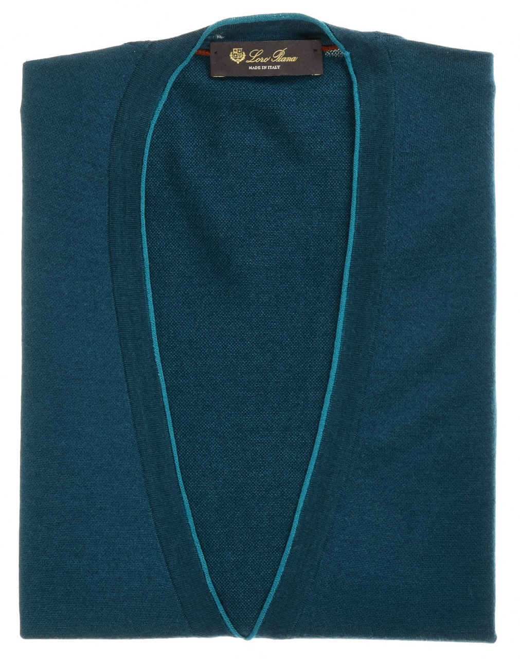 Loro Piana Sweater Cardigan Wool Silk Cashmere Teal Blue