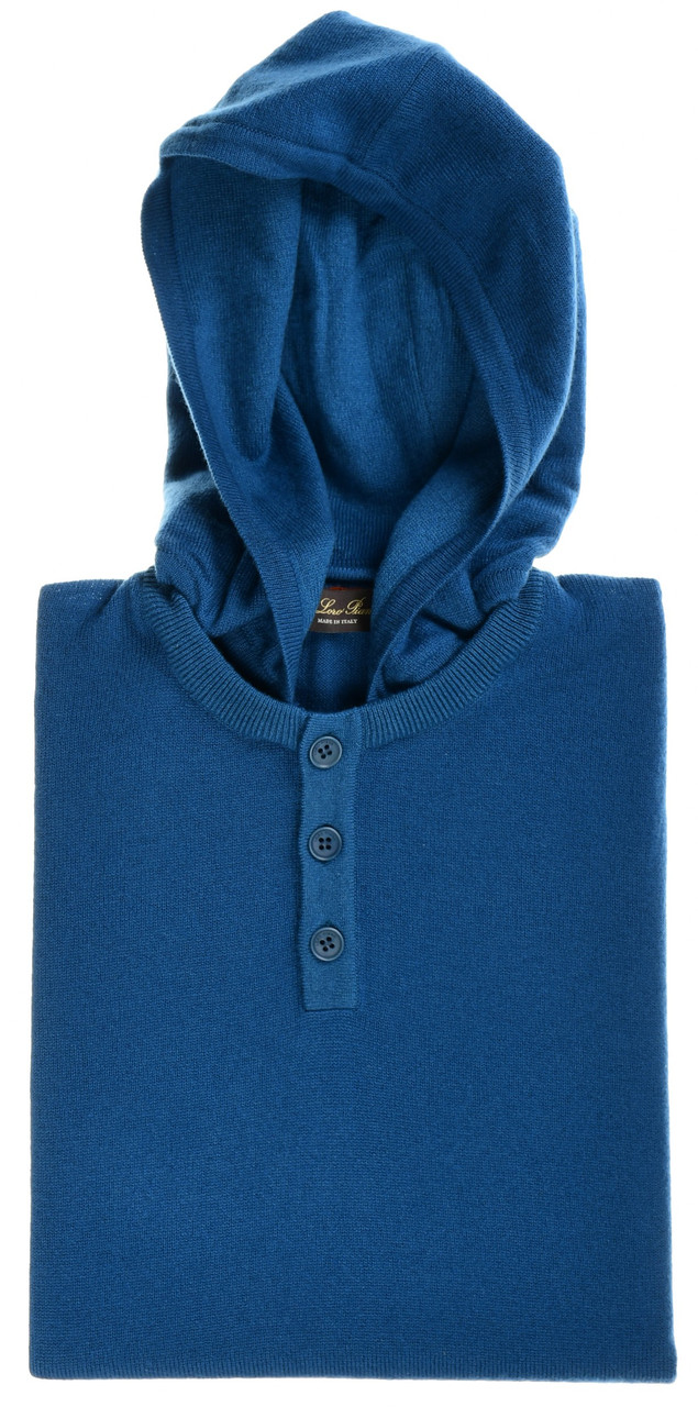 Barba zipped hooded coat - Blue