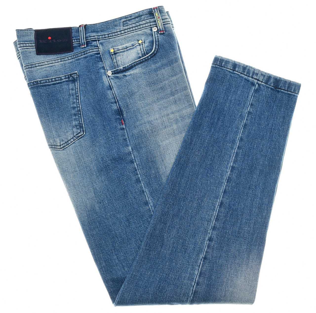 Kiton Jeans Cotton Stretch Denim Slim Fit Blue