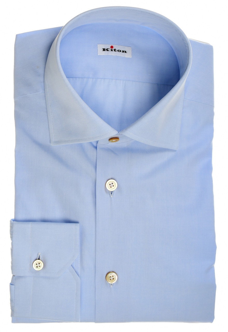 16 1 2 dress shirt size Men's Slim Fit Blue Dress Shirt Size N1