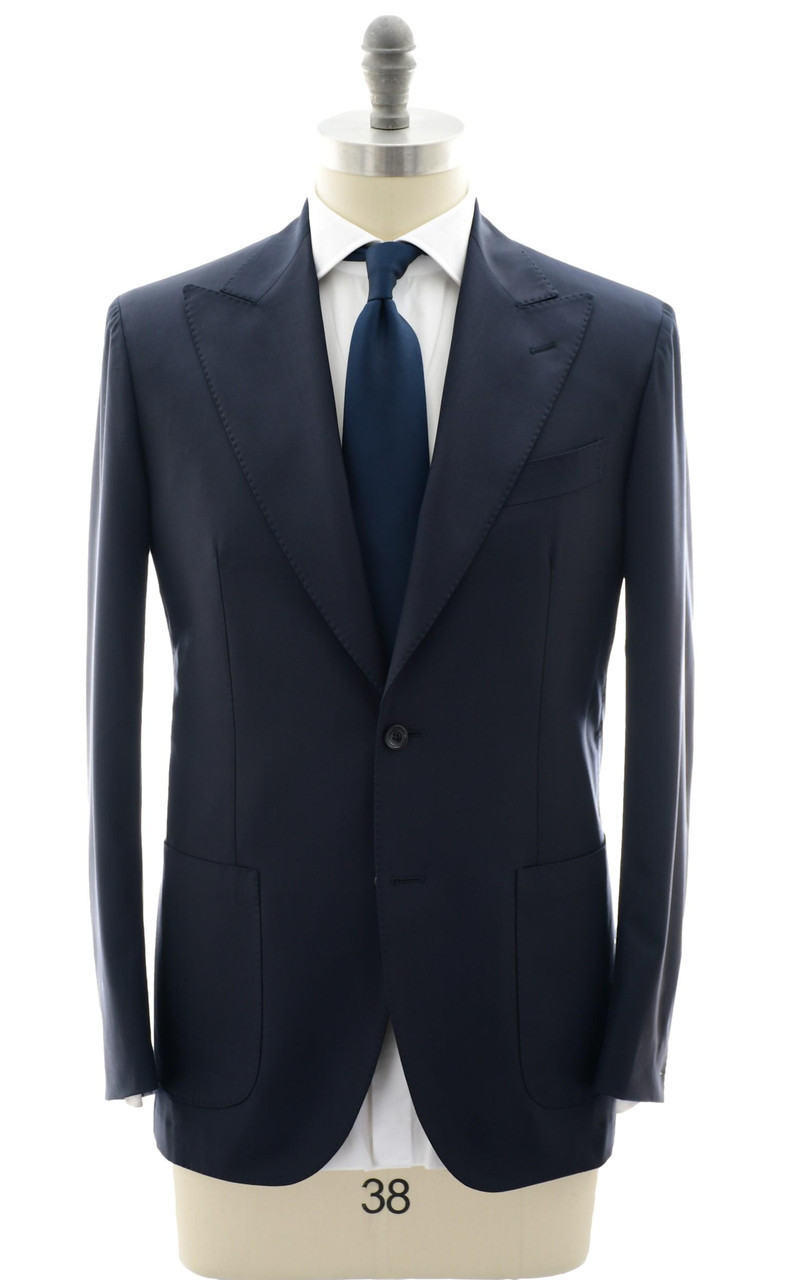 Sartoria Attolini Napoliダークネイビースーツ Sartorio Blue Fine Wool Suit | Exclusive Prices | Luxury Menswear