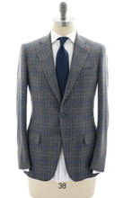 Isaia Napoli Suit 'Cortina' Wool 130's Blue Windowpane