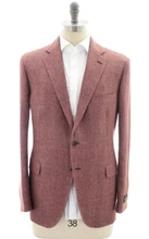 Belvest Sport Coat Jacket Unconstructed Linen Wool Silk Blue Micro