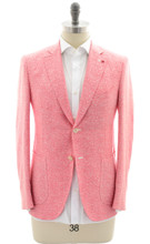 Isaia Sport Coat Jacket Blazer Cortina Alpaca Red Gray Plaid