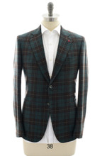 Isaia Sport Coat Jacket Blazer Cortina Alpaca Red Gray Plaid