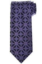 Brioni Tie Woven Silk Purple Blue Stripe