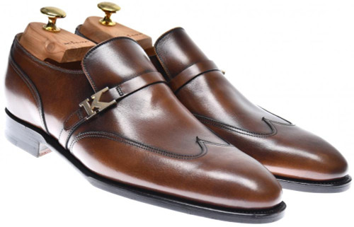 Kiton Brown Wingtip Loafers Leather Shoes