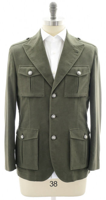 Tagliatore Military green double-breasted coat