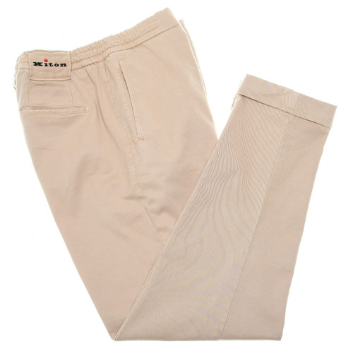 Kiton Jogger Pants Stretch Twill Slim Fit Khaki Brown