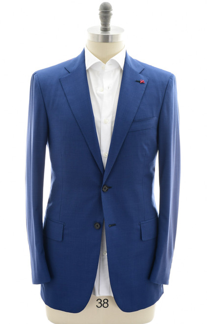 Isaia Sport Coat Jacket Blazer Wool Blue Neat
