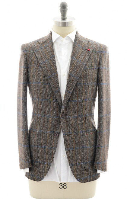 Isaia Sport Coat Jacket Blazer Marechiaro Wool Brown Tweed