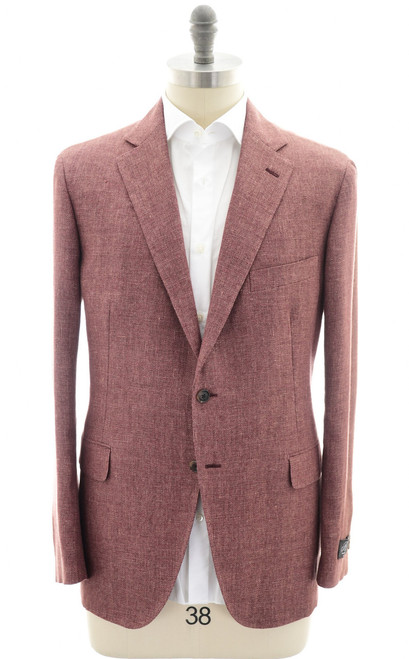 Belvest Sport Coat Jacket Linen Wool Copper Red Hopsack Belvest Sport Coat Jacket Linen Wool Copper Red Hopsack