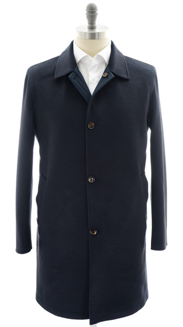 Kired by kiton Coat Reversible "PEAK" Size 38 Navy Blue
