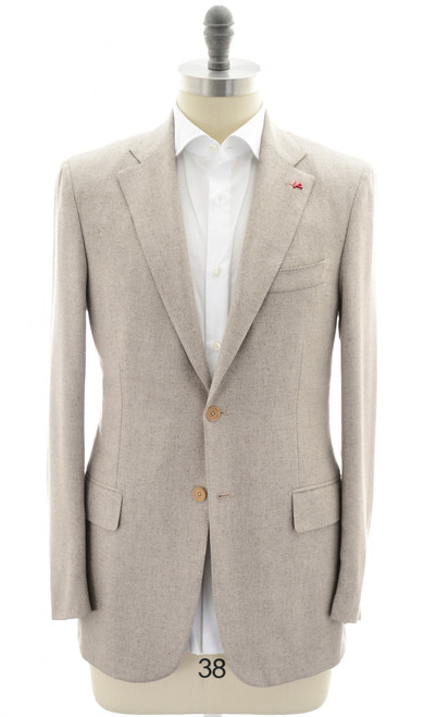 Isaia Sport Coat Jacket Blazer "Base 5" Wool Blend Brown Tweed