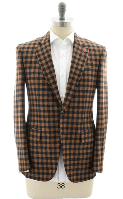 Isaia Sport Coat Jacket Blazer "Gregorio" Cashmere Brown Gray Check Isaia Sport Coat Jacket Blazer "Gregorio" Cashmere Brown Gray Check