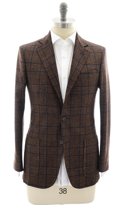Sartorio by Kiton Brown Blue Plaid Wool Blend – Men's Italian Designer Sport Coat Sale Sartorio by Kiton Brown Blue Plaid Wool Blend – Men's Italian Designer Sport Coat Sale