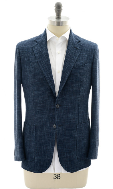 Sartorio by Kiton Blue Wool Blend Sport Coat – Men's Italian Designer Sport Coat