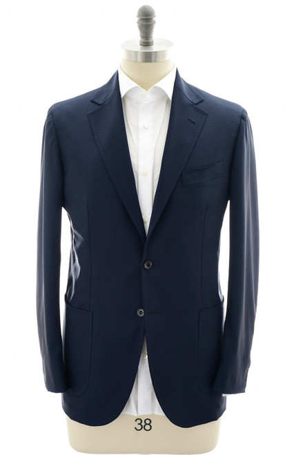 Sartorio Blue Solid Wool Sport Coat