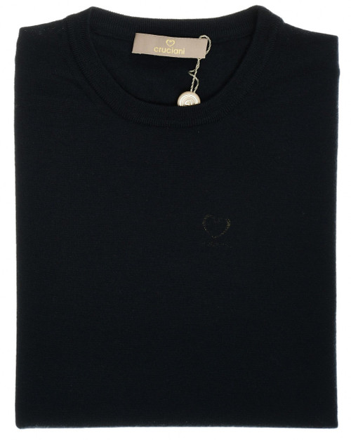 Cruciani Dark Navy Blue Crewneck – Men's Italian Designer Sweater Wool Sale Cruciani Dark Navy Blue Crewneck – Men's Italian Designer Sweater Wool Sale