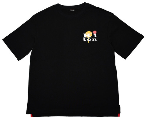 Kiton Black Logo Crewneck – Men's Italian Designer T-Shirt Cotton Sale Kiton Black Logo Crewneck – Men's Italian Designer T-Shirt Cotton Sale