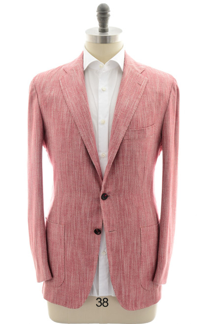 Kiton Pink Silk Cotton Cashmere Sport Coat