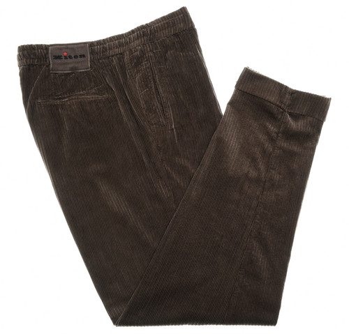Kiton Brown Ultra Soft Cotton Corduroy Jogger Pants
