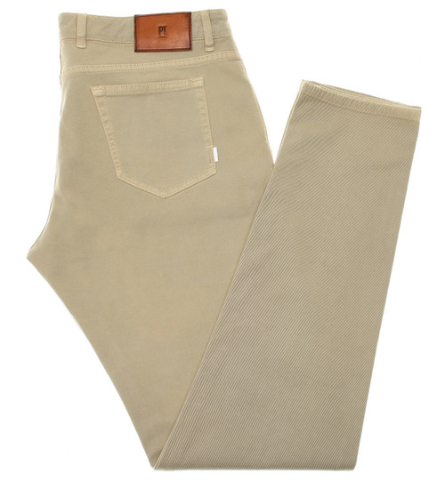 PT Torino SOUL Brown Cotton Stretch Twill 5 Pocket Jeans