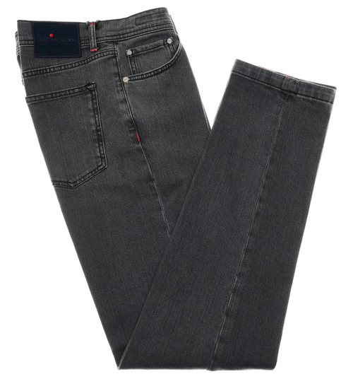 Kiton Dark Gray Jeans Cotton Stretch Denim
