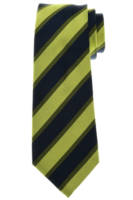 Kiton Blue Green Stripe Silk Tie