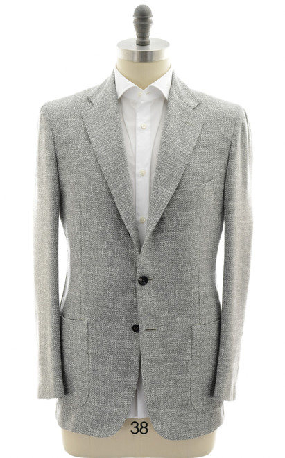 Kiton Napoli Gray Cashmere Wool Silk Cotton Sport Coat