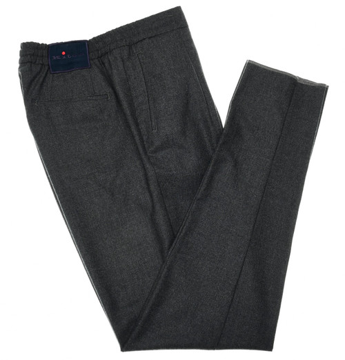 Kiton Napoli Gray Wool Jogger Pants