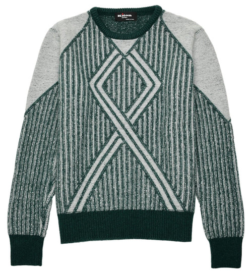 Kiton Napoli Green Cashmere Crewneck Sweater