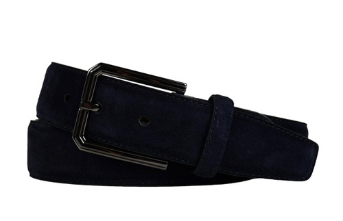 Kiton Napoli Dark Blue Suede Leather Adjustable Length Belt