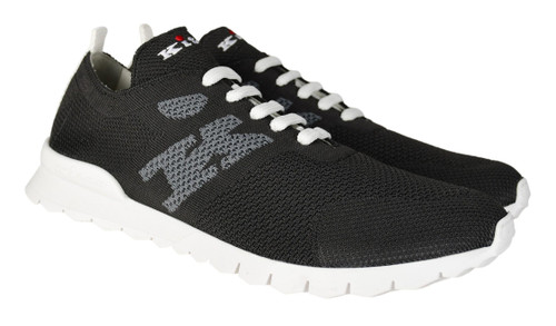 Kiton Napoli FITS Dark Gray K Logo Cotton Stretch Sneakers Shoes