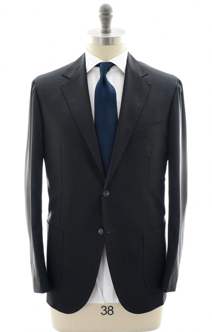 Sartorio Napoli Dark Charcoal Gray 100% Wool Suit