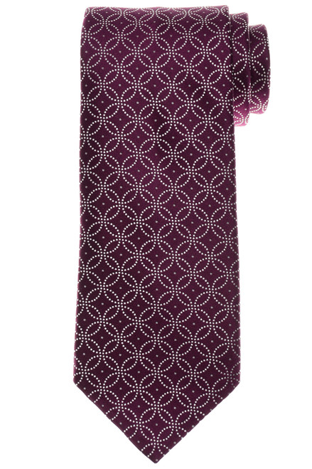 Stefano Ricci Luxury Collection Purple Circle Pattern Woven Silk Tie