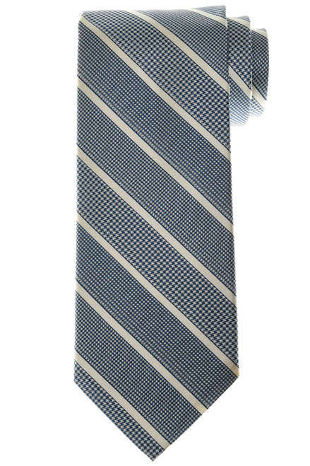 Stefano Ricci Luxury Collection Blue Houndstooth Stripe Woven Silk Tie