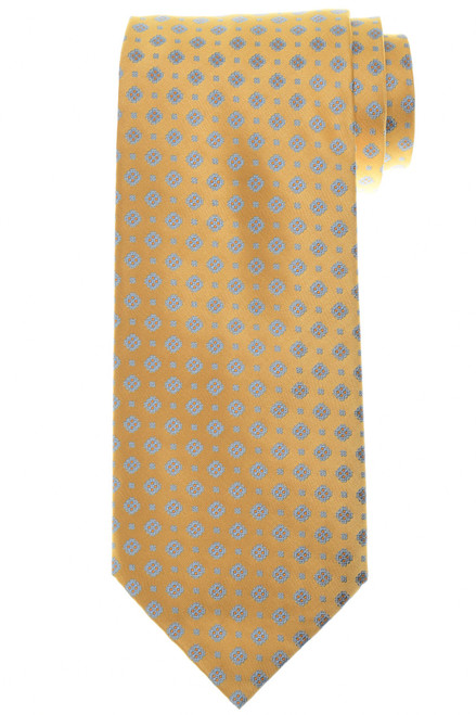 Stefano Ricci Luxury Collection Yellow Blue Elegant Geometric Motif Woven Silk Tie