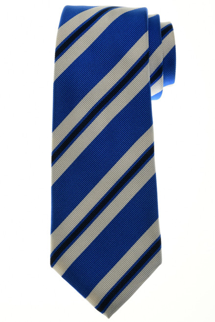 Kiton Napoli Blue Navy Stripe Silk Tie